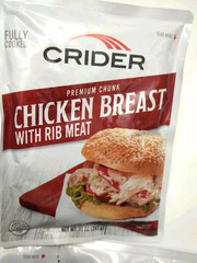3pk CRIDER Prem Chunk Chicken Breast with Rib Meat~Fully Cooked Exp 09/2027