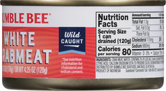 Wild Caught White Flake Crab Meat, 6 Oz Can, 16G Protein