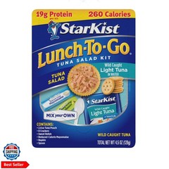 Lunch-To-Go Mix Your Own Tuna Salad, Chunk Light Tuna Pouch, 4.5 Ounce Kit, P…