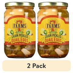 Cajun Spicy Pickled Quail Eggs Gourmet Snack 2 Pack Jar