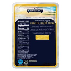 Northern Catch Zesty Lemon Pepper Tuna in Water Pouch, 2.5 oz – Pack of 5