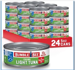 Bumble Bee Chunk Light Tuna In Water, 5 oz Cans (Pack of 24) – Wild Caught Sk…