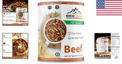 All Natural Canned Beef 28 Oz – Fully Cooked, Gluten Free with 5- Shelf Life