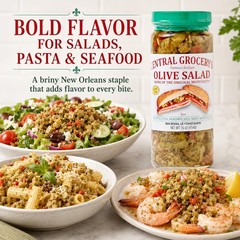 Central Grocery Olive Salad 16 oz Pack of 4, Authentic New Orleans Italian Ol…