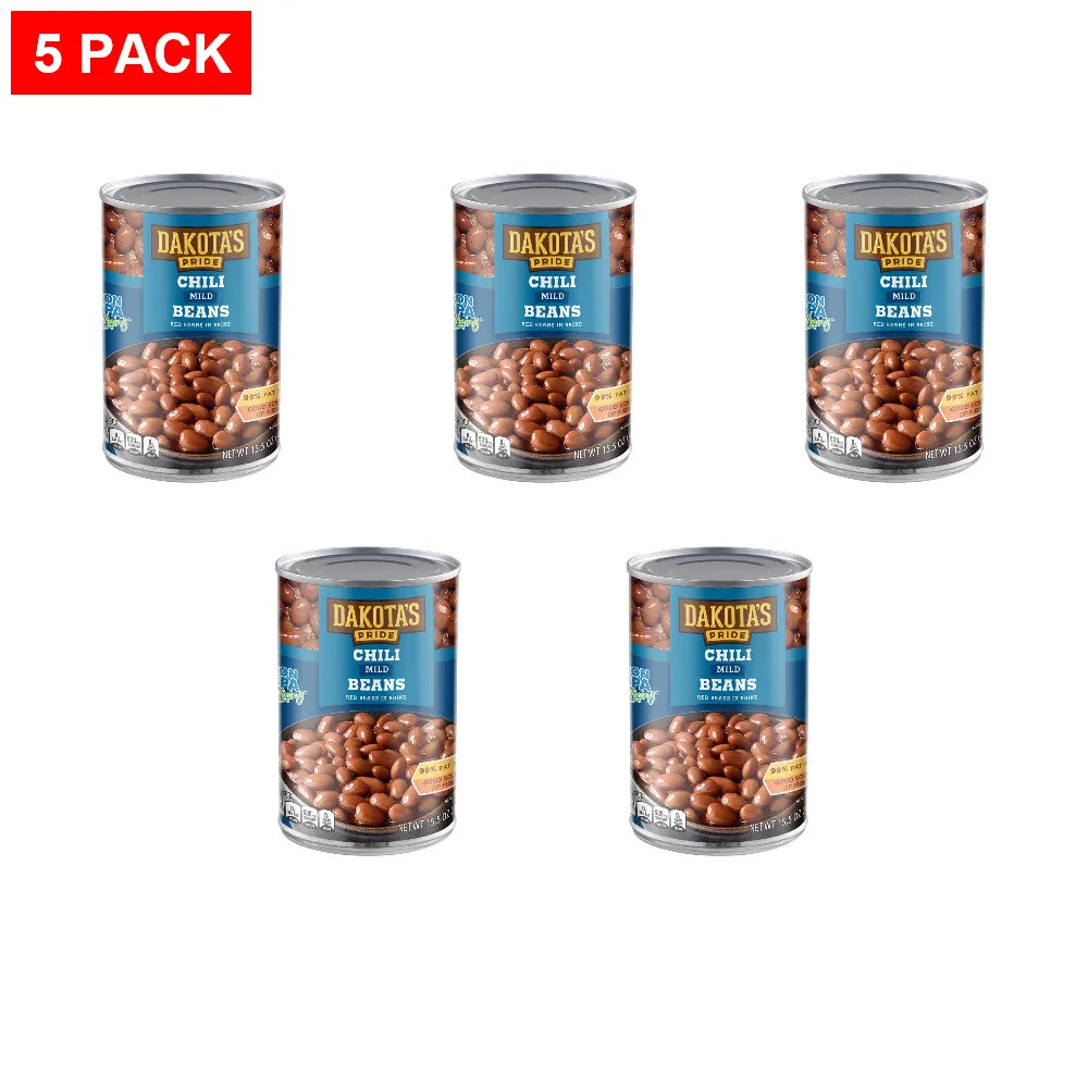 Dakota’s Pride Mild Chili Beans, 15.5 oz – Pack of 5