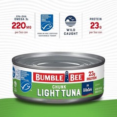 Chunk Light Tuna in Water, 5 oz Cans (Pack of 48) – Wild Caught Tuna – 22g Pr…