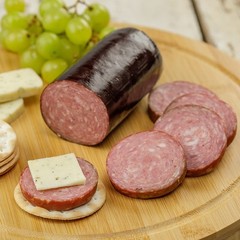Troyer Pit Smoked Summer Sausage, Amish Country Sausage, 16 Oz
