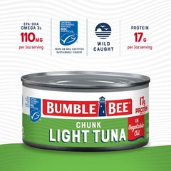 Bumble Bee Chunk Light Tuna In Oil, 12 oz Can Pack of 12 Wild Caught Skipjac…
