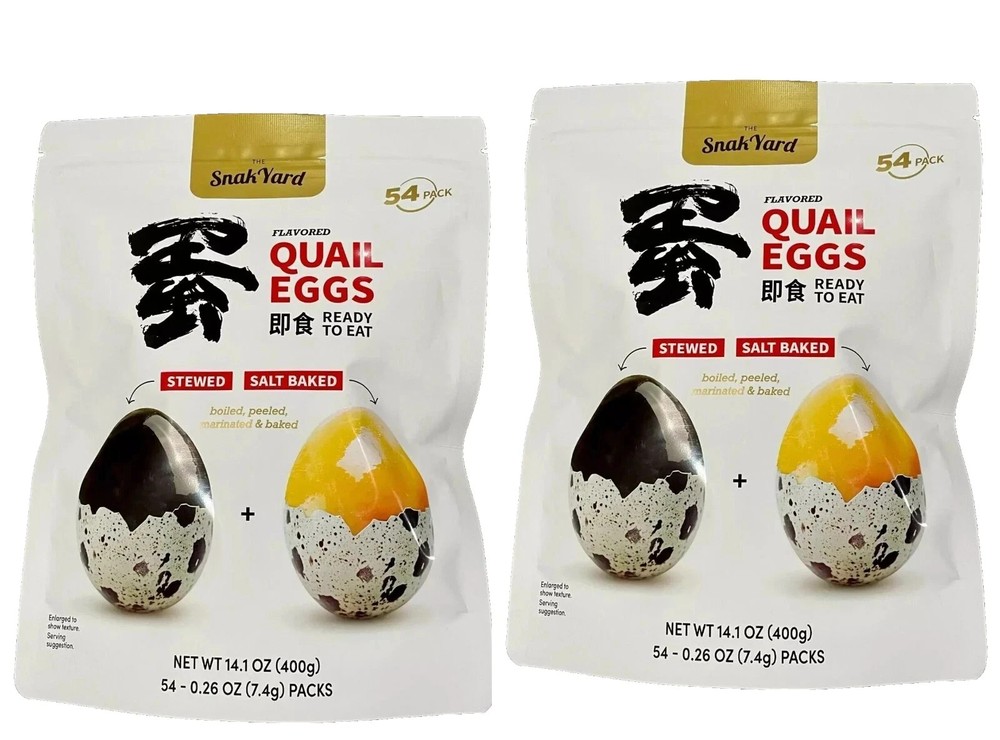 2 BAGS The Snak Yard Flavored Quail Eggs 54 – 0.26oz packs