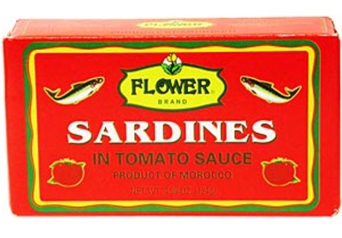 Flower Canned Sardines, in Tomato Sauce, 4.38 Oz