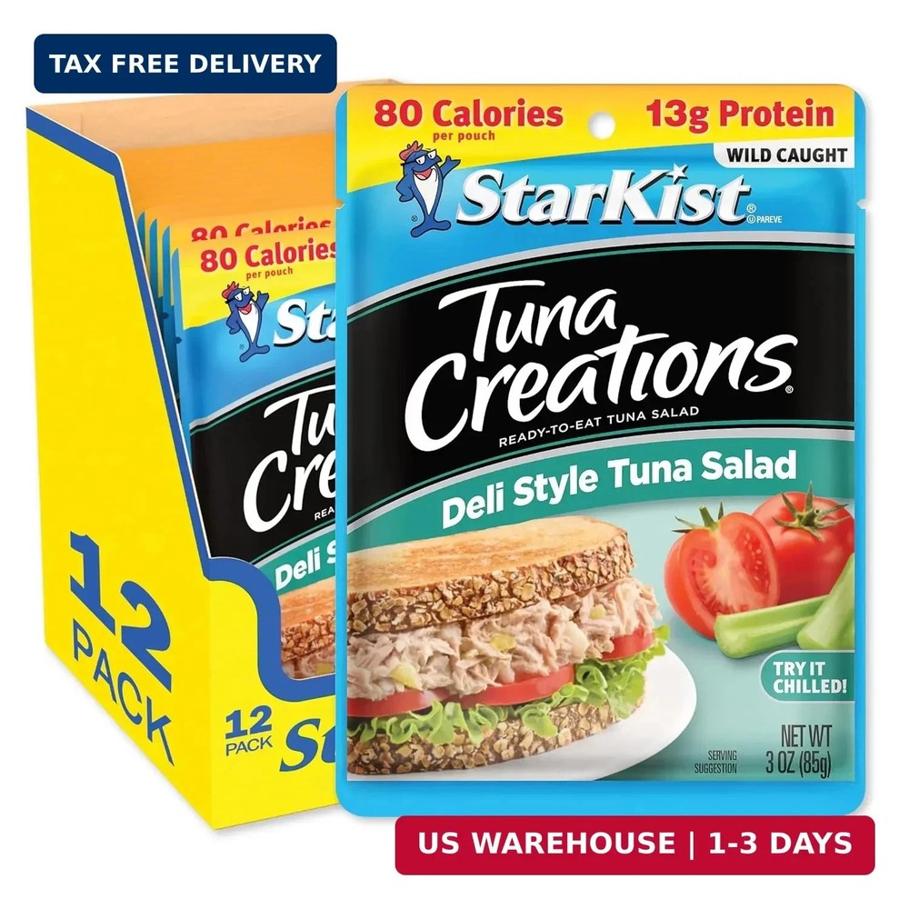 Starkist Tuna Creations Deli Style Tuna Salad Pouch (3 Oz – 12 Pack) Wild Caught