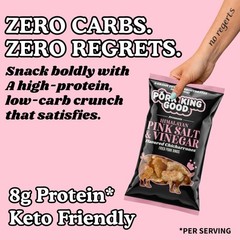 Himalayan Pink Salt & Vinegar Pork Rinds 7 OZ FAMILY SIZE (Chicharrones – Ket…