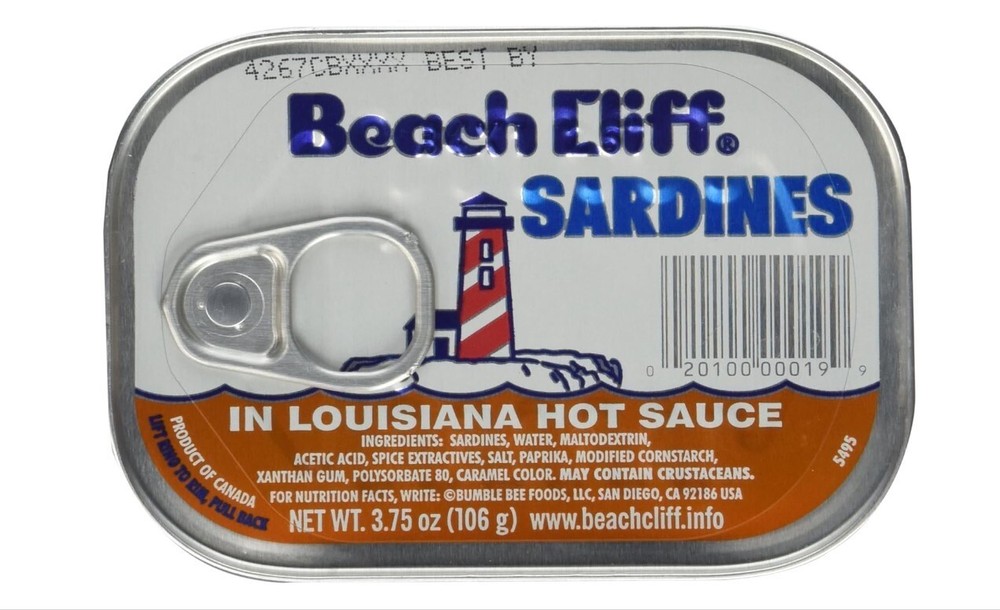 Beach Cliff Sardines in Louisiana Hot Sauce 8 pack