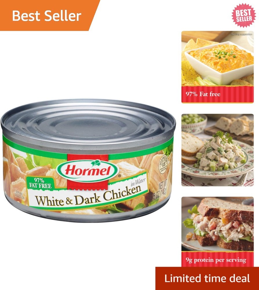 Easy Meal Prep: Canned White & Dark Chicken, 5oz (12 Pack), 9g Protein/Serving