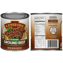 5 Cans – 1 of Each/Keystone All Natural Ground Beef, Beef, Chicken, Pork, Turkey