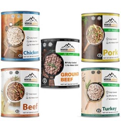 5 Can- Mountain Essentials Variety Pack 28oz Beef, Pork, G.Beef, Chicken, Turkey
