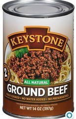 2 Cans – Keystone Meats Natural Ground Beef Fully Cooked 14 oz No Preservatives✅