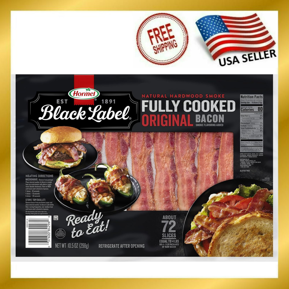 Hormel Black Label Fully Cooked Bacon10.5 Ounce Pack of 1