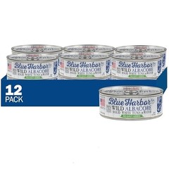 Wild Albacore Solid White Tuna in Water No Salt Added 4.6 oz Pack of 12 Canned