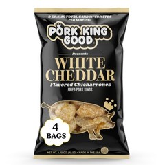 Pork King Good Pork Rinds Chicharrones White Cheddar, 4 Pack