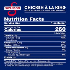 Swanson Canned Chicken a la King 10.5 oz – 12 Cans Bulk Pack for Meal Prep