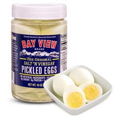 Bay View Pickled Eggs 16oz Pack Fresh Hard Boiled Chili Pepper Brine
