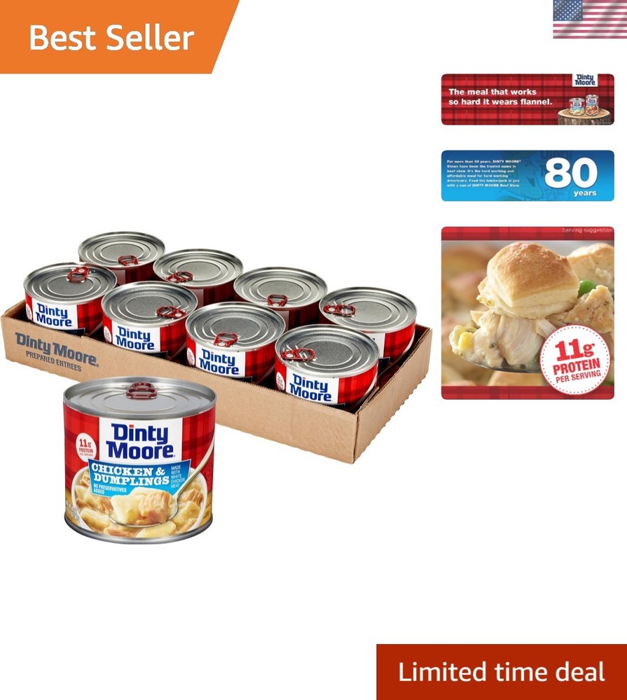 Pack of 8 Chicken & Dumpling Cans, 20 Oz – Nutritious & Preservative-Free