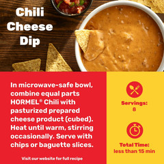 HORMEL Chili No Beans Canned Chili, Shelf-Stable, 38 oz Steel Can