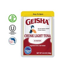 GEISHA Chunk Light Tuna in Water 3.53oz Pack of 24, Tuna| HALAL & Kosher Cert…