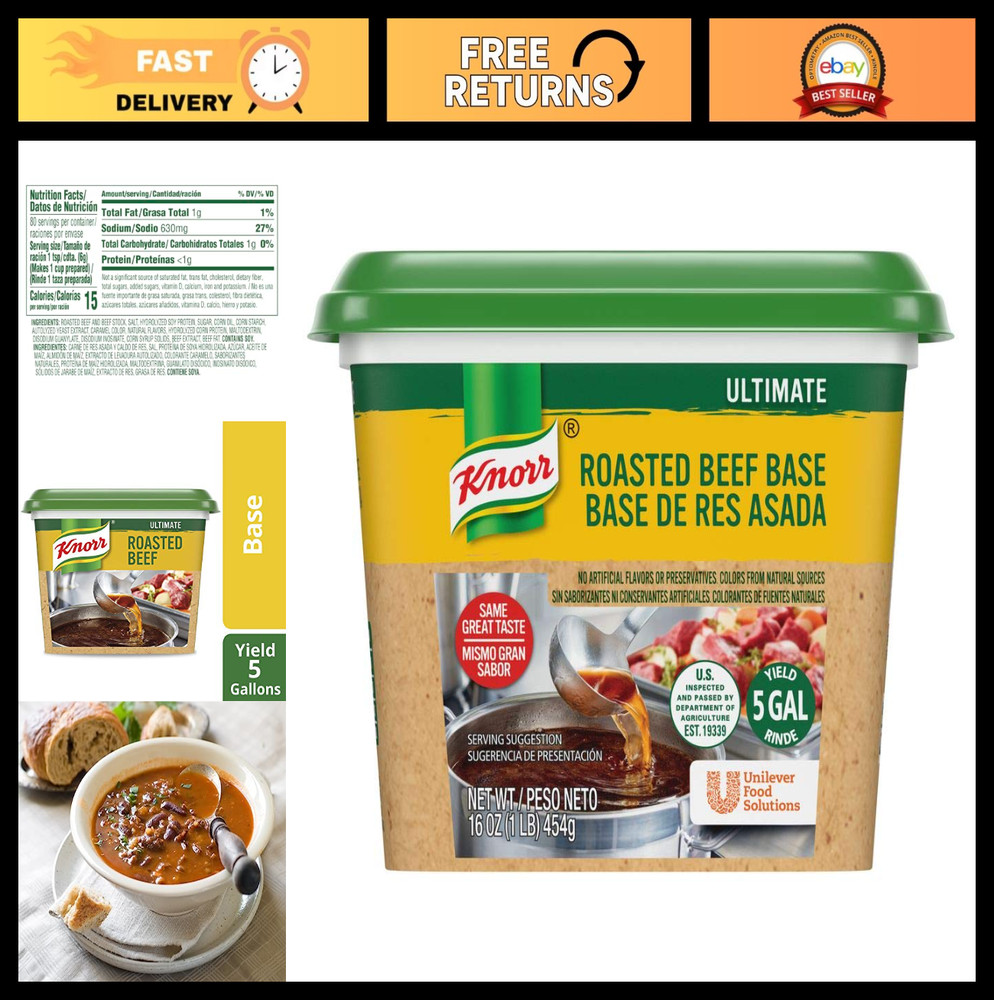 Ultimate Beef Paste Base – Gluten Free, No MSG, Natural Colors, 1 lb (6 Pack)