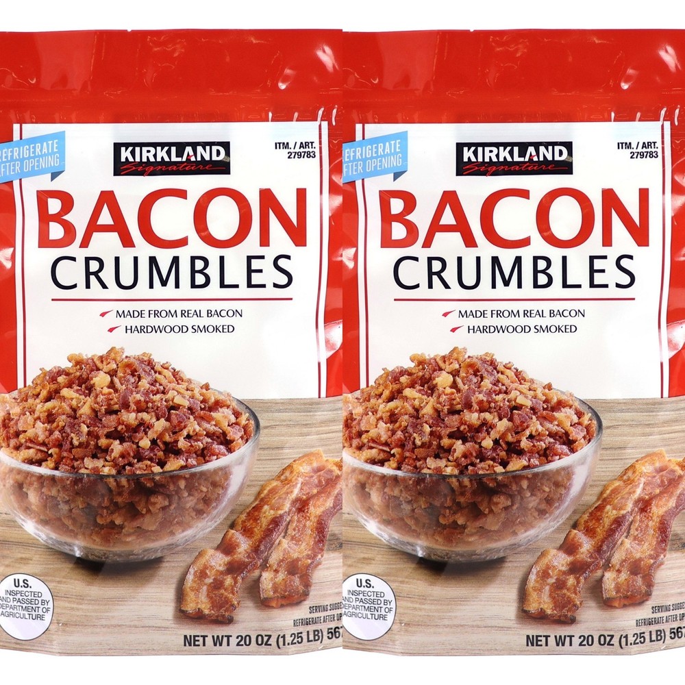 2 Packs Kirkland Signature Bacon Crumbles 20 oz Each Pack