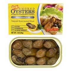 Fancy Whole Smoked Oysters – 3 oz Cans (Pack of 12) | Wood-Smoked, Gluten-Free,