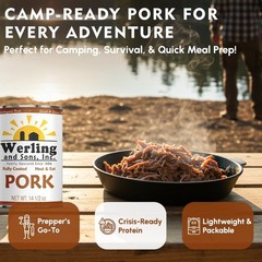 Fully Cooked Canned Pork 14.5 Oz – Premium Shelf-Stable Meat for Meals & Camping