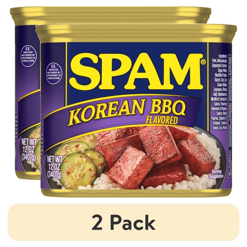 (2 pack) SPAM Korean BBQ Flavored, Shelf Stable, 12 oz Aluminum Can