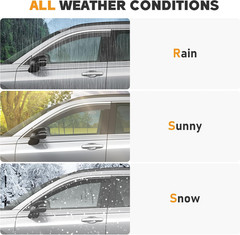 Shatterproof Taped-On Window Deflectors for Honda HR-V 2023-2025 with Black Trim