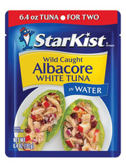 Albacore White Tuna in Water, 6.4 Oz Pouch (1 Pack) Ready to Eat Wild Caught Tun