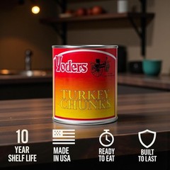 Canned Fully Cooked Turkey Chunks – 28 oz, 10- Shelf Life for Emergencies