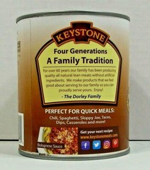 (8) KEYSTONE GROUND BEEF **ALL NATURAL – NO PRESERVATIVES – FULLY COOKED** 28 oz