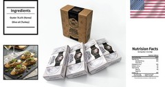 Delicious Smoked Oysters in Olive Oil â€“ 4 Cans (3oz Each), Gluten Free