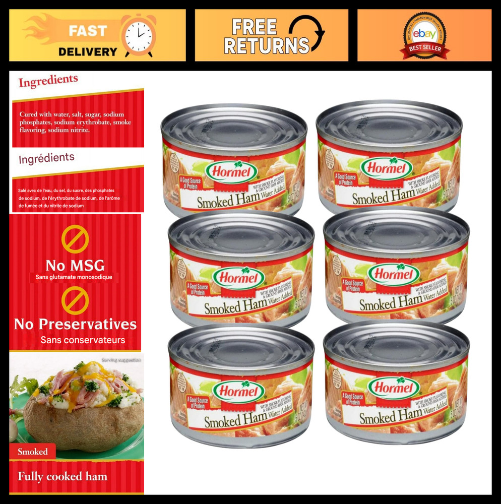 Smoked Ham in 5oz Can – Pack of 6, Perfect for Sandwiches & Quick Meals