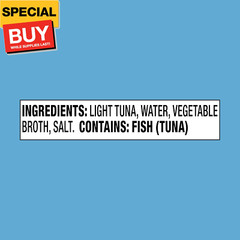 25% Less Sodium Chunk Light Tuna in Water – 5 oz Can (Pack of 24)