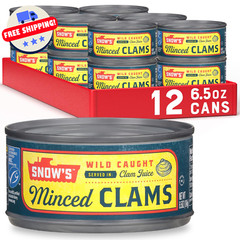 Clams – Canned Chopped Minced – Snows Ocean – Gluten Free – High Protein