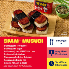 (12 Pack) SPAM Hello Kitty 25% Less Sodium Canned Meat, 12 oz Shelf Stable