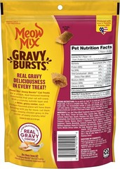 Meow Mix Gravy Bursts Chicken Flavored Cat Treats, 6.3 Oz. Bags (Pack of 5)
