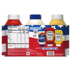 Heinz Ketchup, Mustard & Mayo Classic Condiment Variety Pack, 3 pack. FRESH