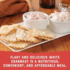 Premium White Flake Crabmeat – Succulent & Flavorful – 6 oz Can Pack of 12