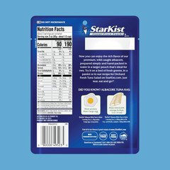 Albacore White Tuna in Water, 6.4 Oz Pouch (12 Pack) Ready to Eat Wild Caught Tu