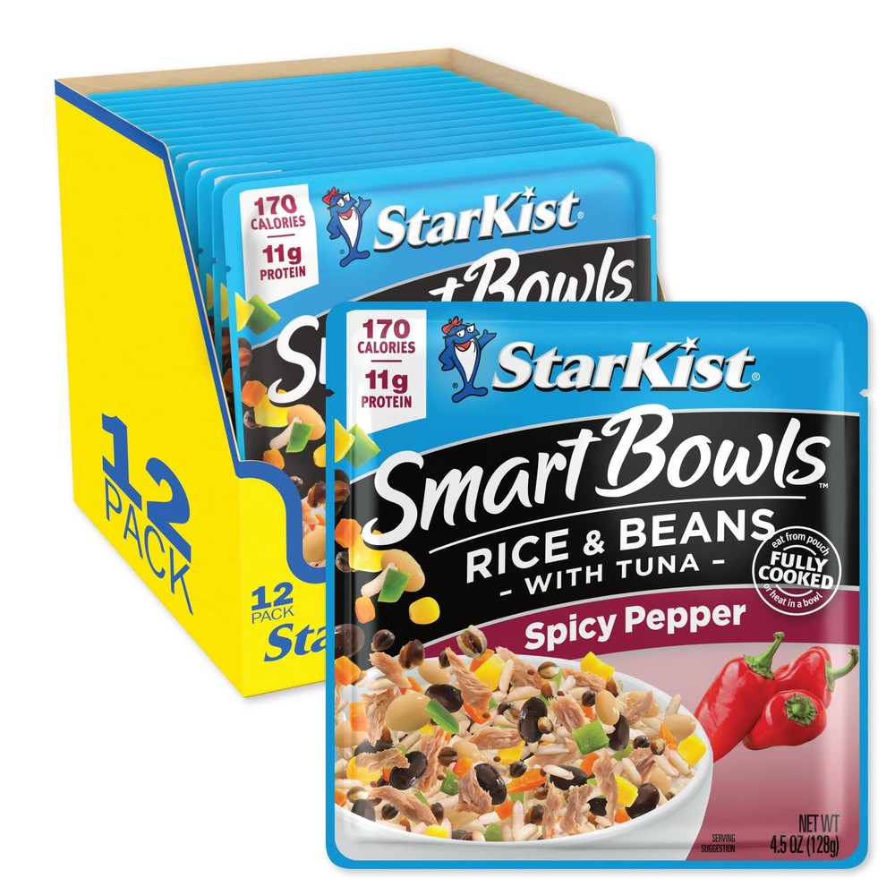 Smart Bowls Spicy Pepper 4.5 oz Pouch Pack of 12 – Features Rice & Beans with…