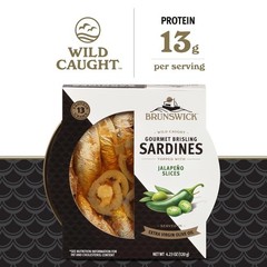 Brunswick Wild Caught Gourmet Brisling Sardines in Extra Virgin Olive Oil Top…