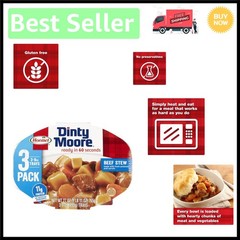Dinty Moore Beef Stew 9oz (Pack of 3) – Hearty, Gluten-Free Meal Solution